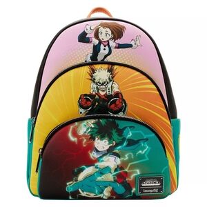 Loungefly My Hero Academia Triple Pocket Scene Mini Backpack